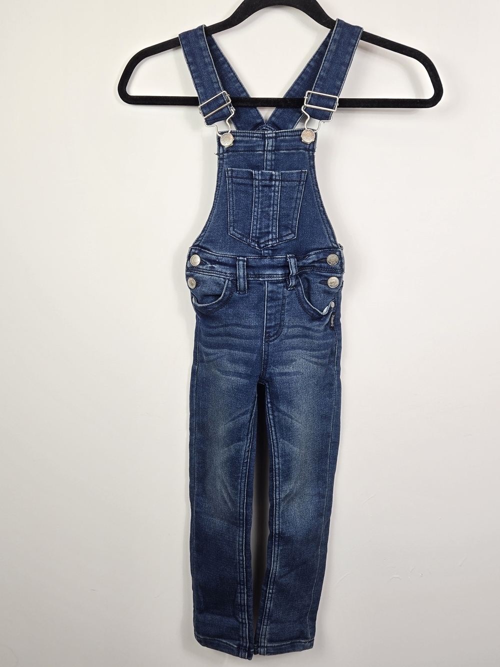 Silver Jeans Dark Blue Denim Overalls 5T Soft Skinny Leg Coveralls Snap Buttons